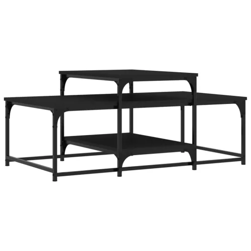 Fekete szerelt fa dohányzóasztal 102 x 60 x 45 cm