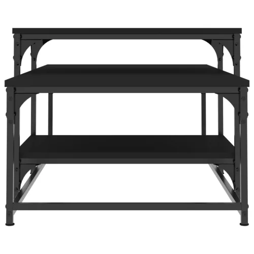 Fekete szerelt fa dohányzóasztal 102 x 60 x 45 cm