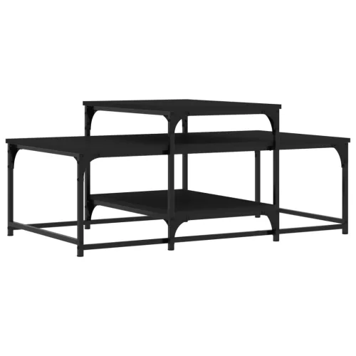 Fekete szerelt fa dohányzóasztal 102 x 60 x 45 cm