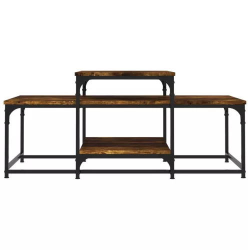 Füstös tölgy színű szerelt fa dohányzóasztal 102 x 60 x 45 cm