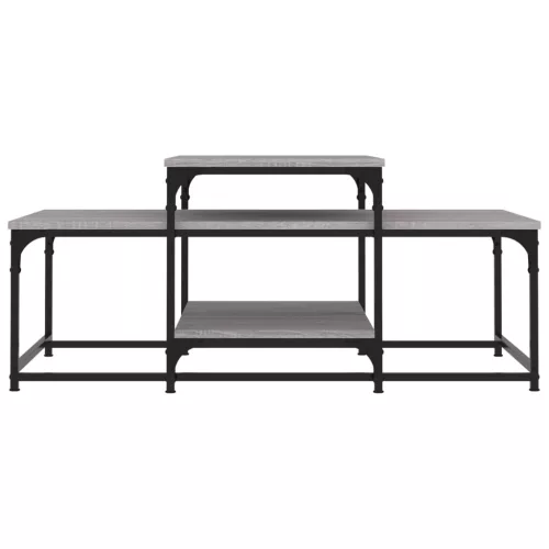 Szürke sonoma színű szerelt fa dohányzóasztal 102 x 60 x 45 cm