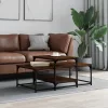Barna tölgyszínű szerelt fa dohányzóasztal 102 x 60 x 45 cm