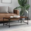 Füstös tölgy színű szerelt fa dohányzóasztal 100x50x35 cm
