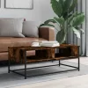 Füstös tölgy színű szerelt fa dohányzóasztal 100 x 51 x 40 cm