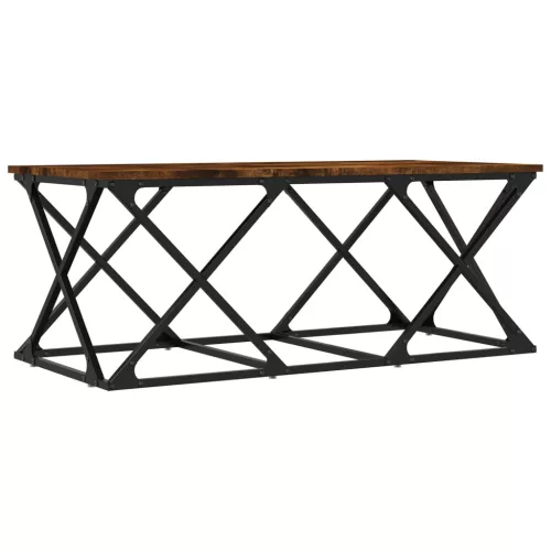 Füstös tölgy színű szerelt fa dohányzóasztal 100 x 49 x 40 cm