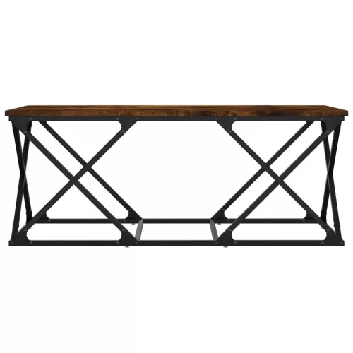 Füstös tölgy színű szerelt fa dohányzóasztal 100 x 49 x 40 cm