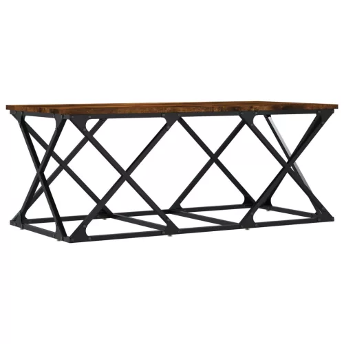 Füstös tölgy színű szerelt fa dohányzóasztal 100 x 49 x 40 cm