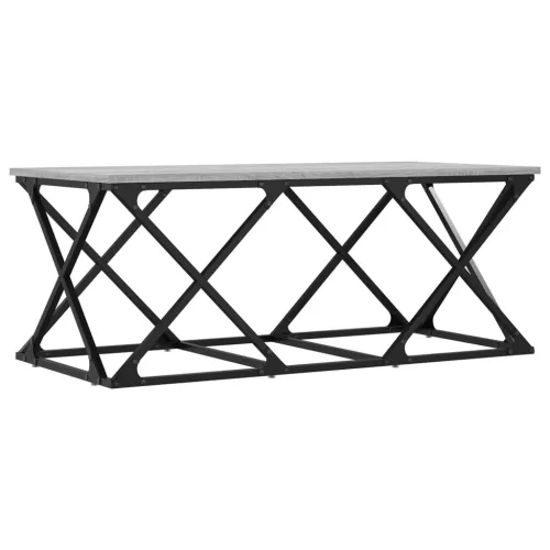 Szürke sonoma színű szerelt fa dohányzóasztal 100 x 49 x 40 cm