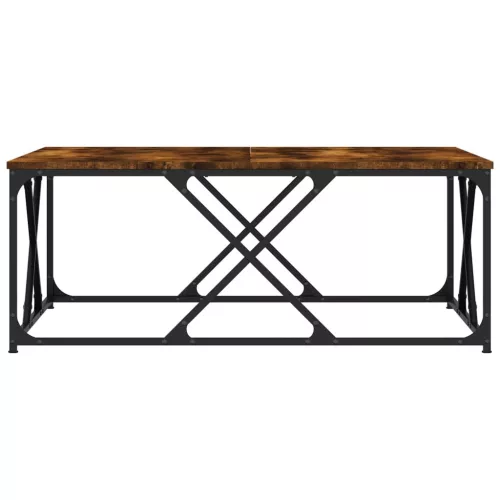 Füstös tölgy színű szerelt fa dohányzóasztal 100x100x40 cm