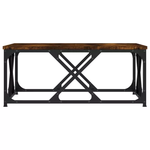 Füstös tölgy színű szerelt fa dohányzóasztal 70 x 70 x 30 cm