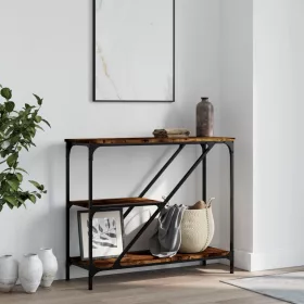   Füstös tölgy színű szerelt fa tálalóasztal 88,5x30x75 cm