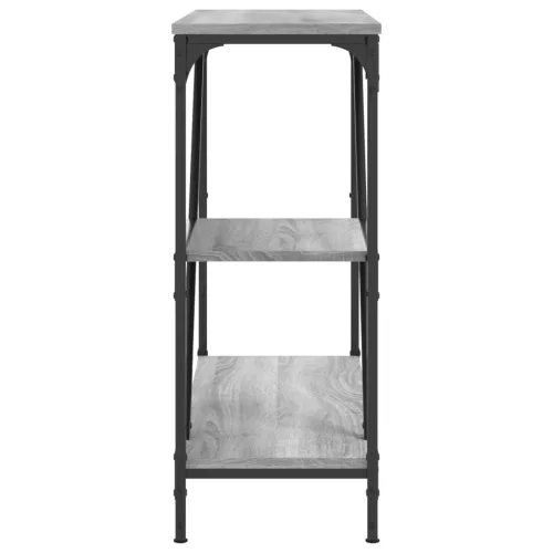 Szürke sonoma színű szerelt fa konzolasztal 88,5x30x75 cm