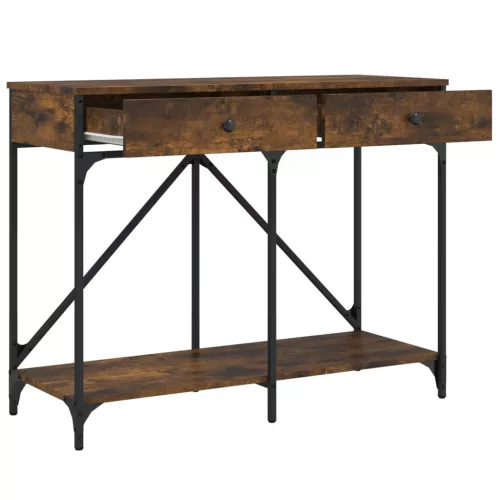 Füstös tölgy színű szerelt fa tálalóasztal 100 x 39 x 78,5 cm