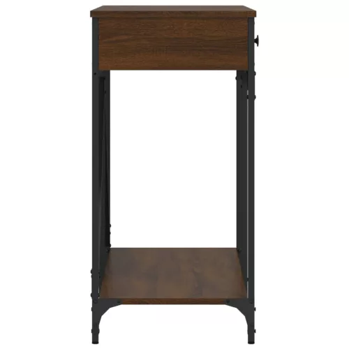 Barna tölgyszínű szerelt fa tálalóasztal 100 x 39 x 78,5 cm