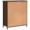 Barna tölgy színű szerelt fa tálalószekrény 70 x 30 x 80 cm