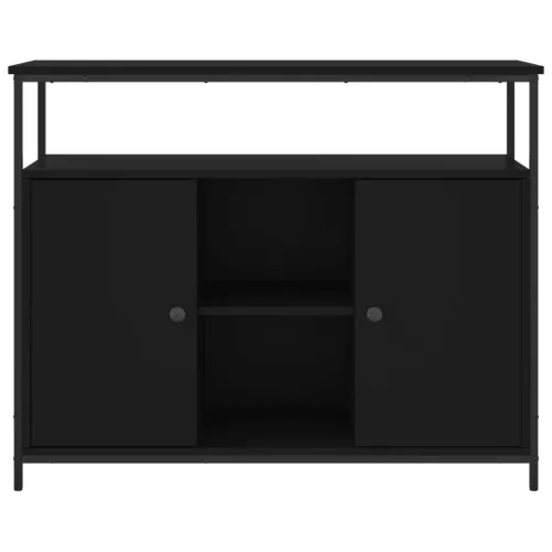 Fekete szerelt fa tálalószekrény 100 x 35 x 80 cm