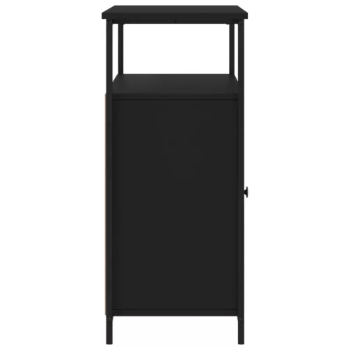 Fekete szerelt fa tálalószekrény 100 x 35 x 80 cm