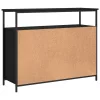 Fekete szerelt fa tálalószekrény 100 x 35 x 80 cm