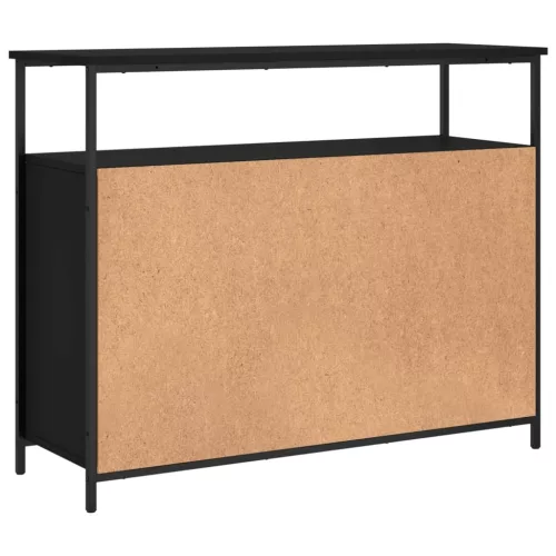 Fekete szerelt fa tálalószekrény 100 x 35 x 80 cm
