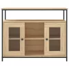 Sonoma tölgy színű szerelt fa tálalószekrény 100 x 35 x 80 cm