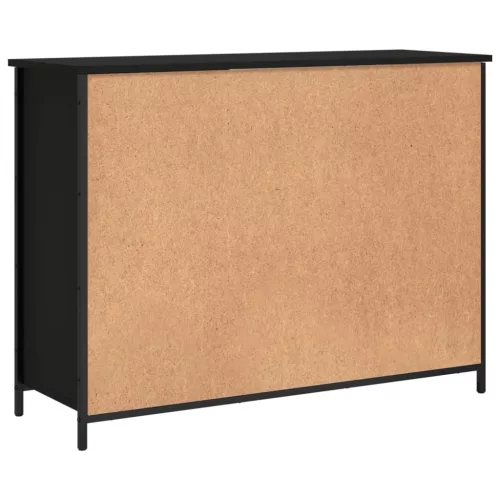 Fekete szerelt fa tálalószekrény 100 x 35 x 75 cm