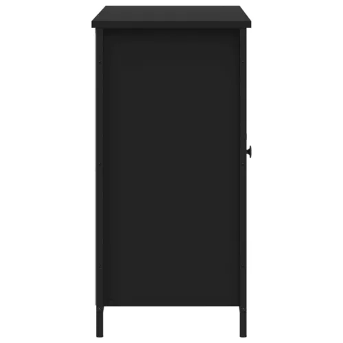 Fekete szerelt fa tálalószekrény 100 x 35 x 70 cm