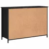 Fekete szerelt fa tálalószekrény 100 x 35 x 70 cm