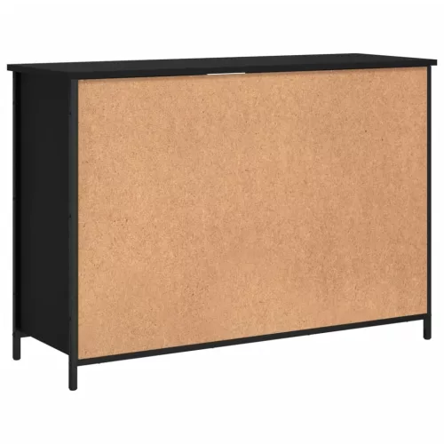 Fekete szerelt fa tálalószekrény 100 x 35 x 70 cm