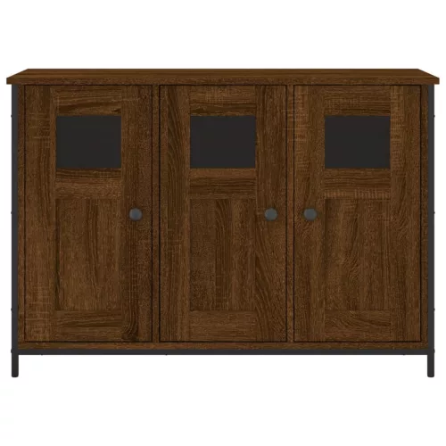 Barna tölgy színű szerelt fa tálalószekrény 100 x 35 x 70 cm