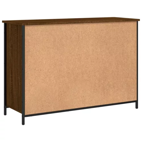 Barna tölgy színű szerelt fa tálalószekrény 100 x 35 x 70 cm