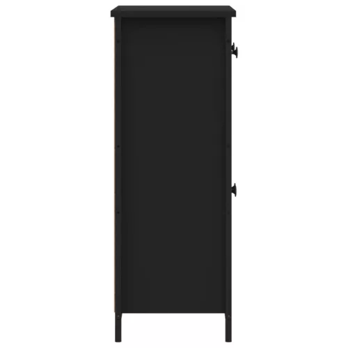 Fekete szerelt fa tálalószekrény 70 x 30 x 80 cm