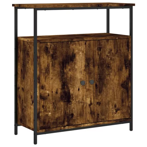Füstös tölgy színű szerelt fa tálalószekrény 70 x 30 x 80 cm