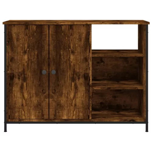 Füstös tölgy színű szerelt fa tálalószekrény 100 x 33 x 75 cm