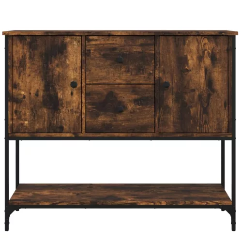 Füstös tölgy színű szerelt fa tálalószekrény 100 x 36 x 85 cm