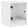 Fehér éjjeliszekrény üvegajtóval 35 x 37 x 42 cm