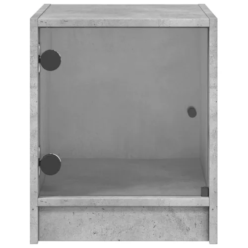 2 db betonszürke éjjeliszekrény üvegajtókkal 35 x 37 x 42 cm