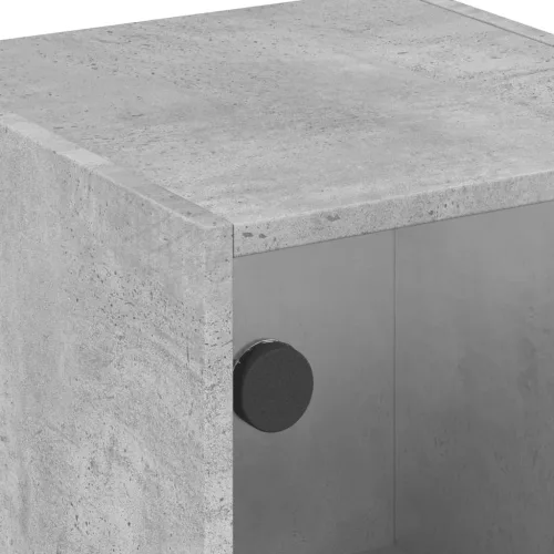 2 db betonszürke éjjeliszekrény üvegajtókkal 35 x 37 x 42 cm