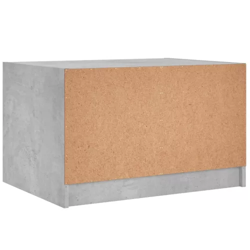 Betonszürke dohányzóasztal üvegajtókkal 68x50x42 cm