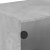 Betonszürke dohányzóasztal üvegajtókkal 68x50x42 cm