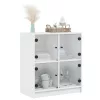 Fehér kisszekrény üvegajtókkal 68 x 37 x 75,5 cm