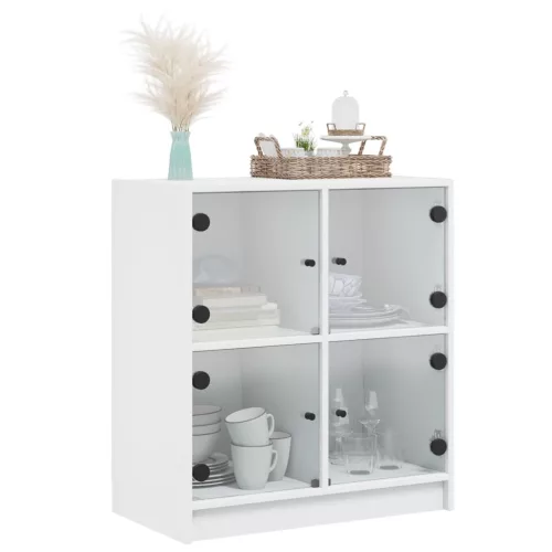 Fehér kisszekrény üvegajtókkal 68 x 37 x 75,5 cm