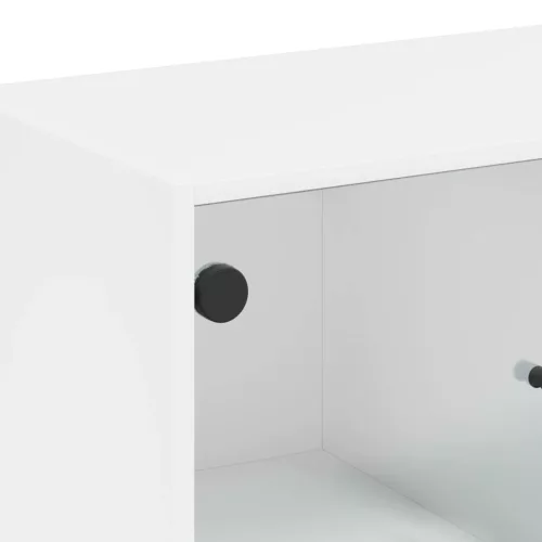 Fehér kisszekrény üvegajtókkal 68 x 37 x 75,5 cm