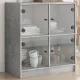 Betonszürke kisszekrény üvegajtókkal 68 x 37 x 75,5 cm
