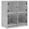 Betonszürke kisszekrény üvegajtókkal 68 x 37 x 75,5 cm