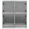 Betonszürke kisszekrény üvegajtókkal 68 x 37 x 75,5 cm