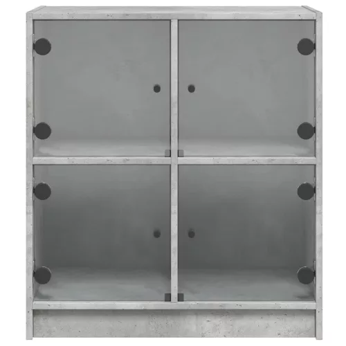 Betonszürke kisszekrény üvegajtókkal 68 x 37 x 75,5 cm