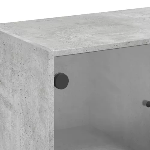 Betonszürke kisszekrény üvegajtókkal 68 x 37 x 75,5 cm