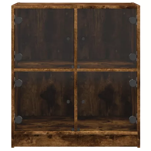 Füstös tölgy színű kisszekrény üvegajtókkal 68 x 37 x 75,5 cm