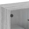 Szürke sonoma színű kisszekrény üvegajtókkal 68 x 37 x 75,5 cm