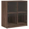 Barna tölgyszínű kisszekrény üvegajtókkal 68 x 37 x 75,5 cm
